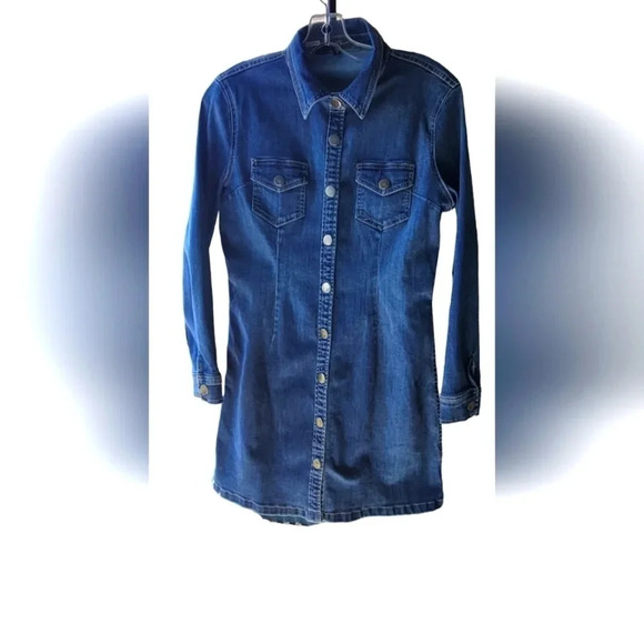 Velvet Heart Snap Long Sleeve Jean Dress  Small - Picture 1 of 16
